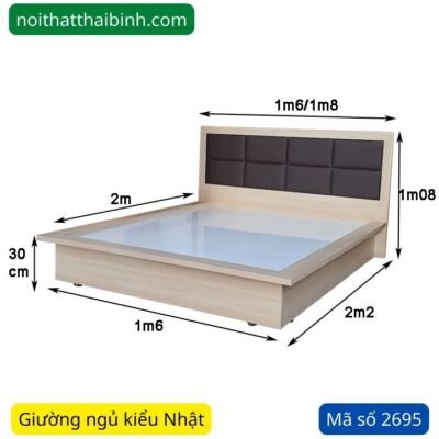 Giường ngủ kiểu Nhật hiện đại MS 2695 Giường ngủ kiểu Nhật hiện đại MS 2695