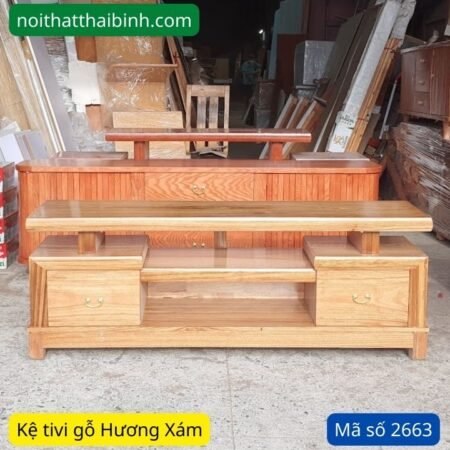 Tủ kệ tivi gỗ Hương Xám MS 2663 9 Tủ kệ tivi gỗ Hương Xám MS 2663