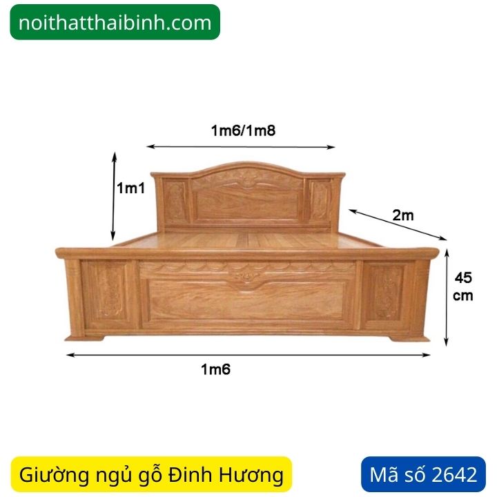 Kích thước giường ngũ gỗ Đinh Hương Nữ Hoàng