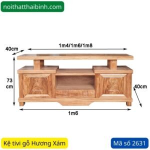 Kệ tivi gỗ Hương Xám MS 2631 9 kich thuoc ke tivi go huong xam 2631 2