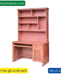 Bàn học gỗ có kệ sách