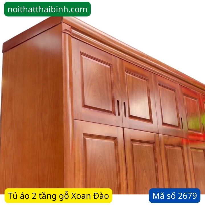 Tủ gỗ 2 tầng 5 cánh