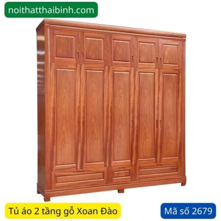 Tủ áo 2 tầng gỗ Xoan Đào