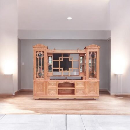 Kệ tivi gỗ kết hợp tủ trang trí MS 2747