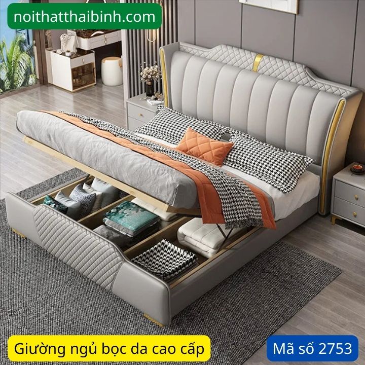 Giường ngủ bọc da ngoại nhập