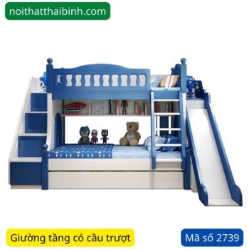 Giường tầng có cầu trượt cho bé
