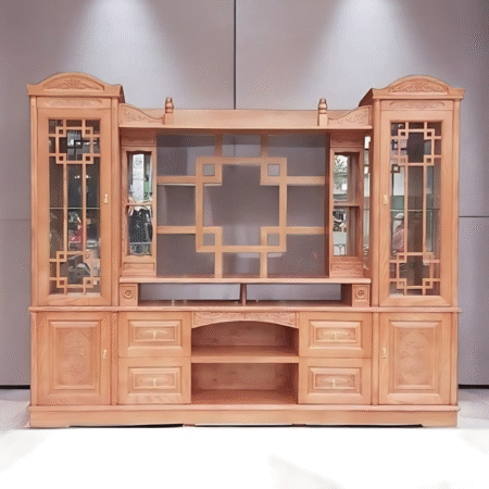 Kệ tivi gỗ kết hợp tủ trang trí