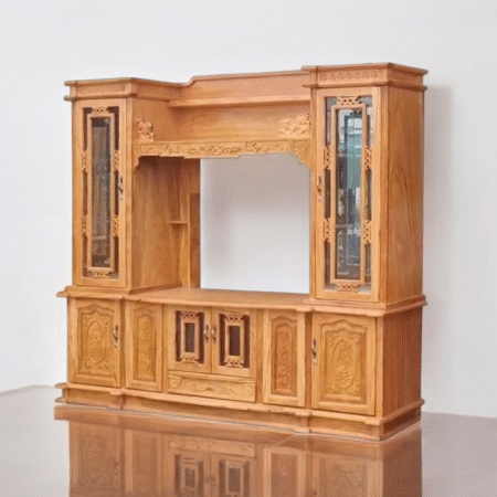 Kệ tivi gỗ gõ đỏ kết hợp tủ rượu MS 2737