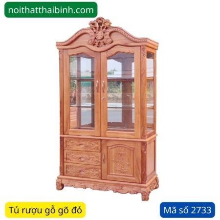 Tủ rượu gõ đỏ 1m2