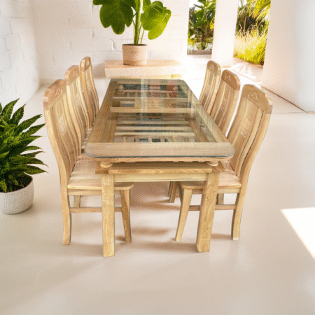 Bộ bàn ăn 6 ghế gỗ tự nhiên