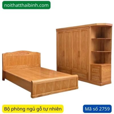 Bộ giường tủ gỗ tự nhiên
