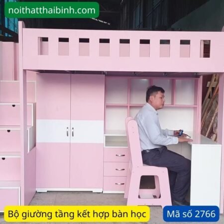 Giường 2 tầng kết hợp bàn học MS 2766 7 Giường 2 tầng kết hợp bàn học MS 2766