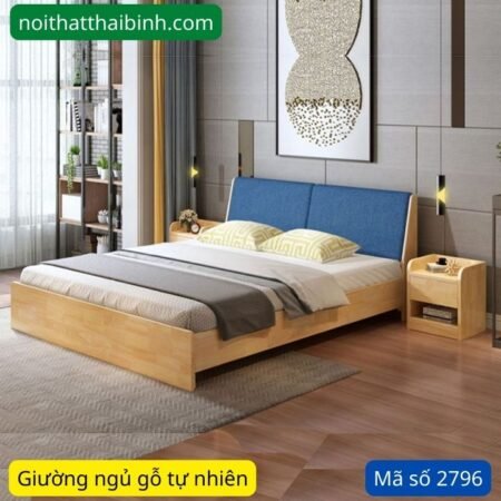 Giường ngủ gỗ tự nhiên hiện đại MS 2796 7 Giường ngủ gỗ tự nhiên hiện đại MS 2796