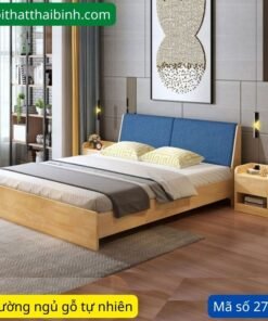 Giường ngủ gỗ tự nhiên hiện đại