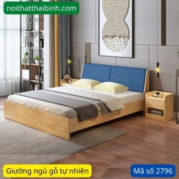 Giường ngủ gỗ tự nhiên hiện đại