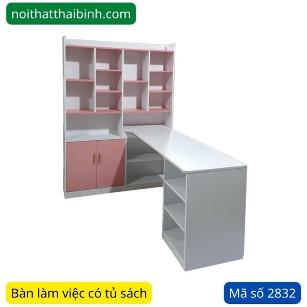 Bàn làm việc liền tủ sách