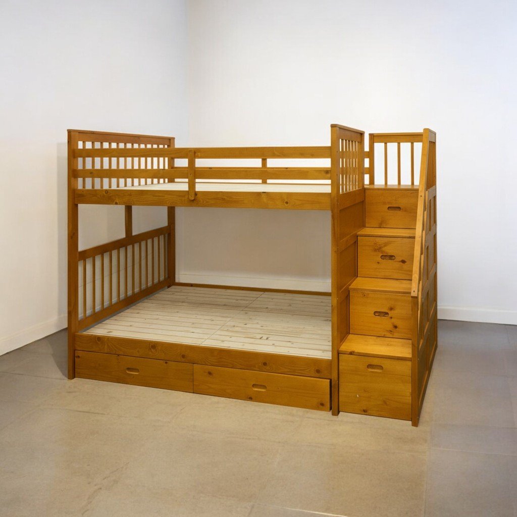 Giường tầng gỗ tự nhiên MS 2886 6 Giường tầng gỗ tự nhiên cho bé màu vàng gỗ cao cấp