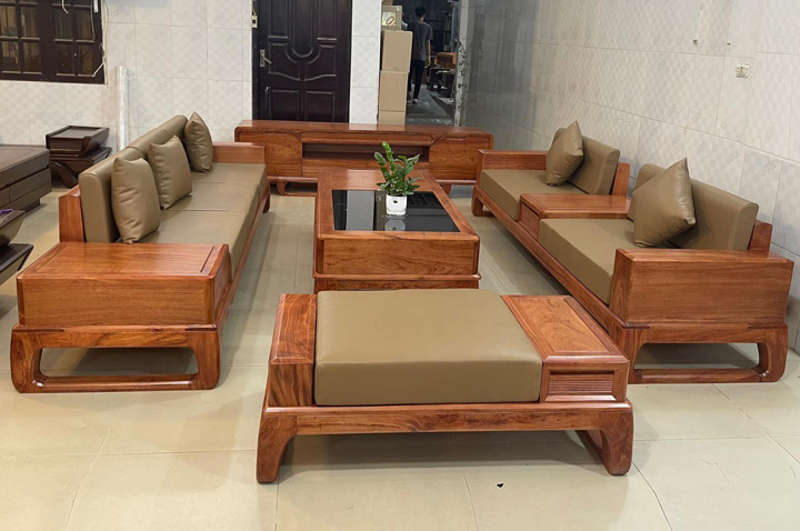 Sofa gỗ phòng khách hiện đại