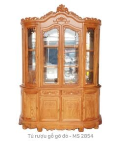 Tủ rượu gỗ gõ đỏ 1m8