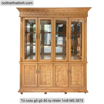Tủ rượu gỗ gõ đỏ tự nhiên 1m8 MS 2873 Tủ rượu gỗ gõ đỏ tự nhiên 1m8