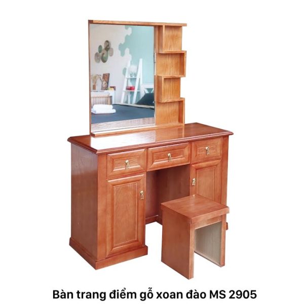 Bàn trang điểm gỗ xoan đào 1m