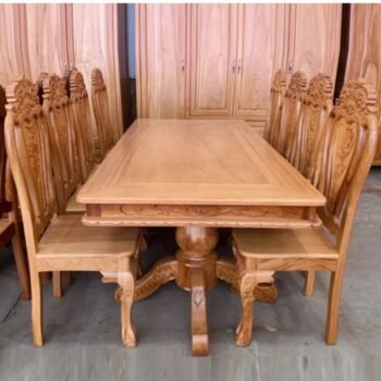 Bộ bàn ăn gỗ gõ đỏ 8 ghế