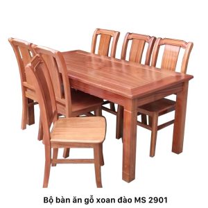 Bộ bàn ăn gỗ xoan đào 6 ghế