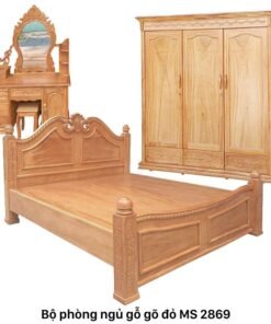 Bộ Phòng Ngủ Gỗ Gõ Đỏ Cao Cấp MS 2869