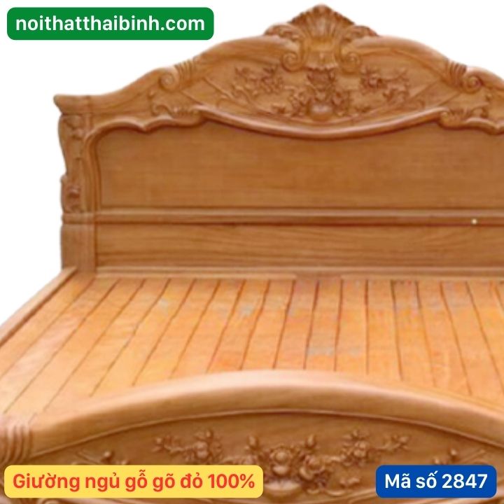 Giá giường gỗ gõ đỏ