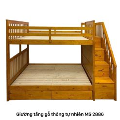 Giường tầng gỗ tự nhiên cho bé