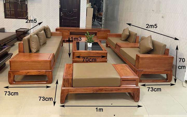 Kích thước Sofa gỗ phòng khách