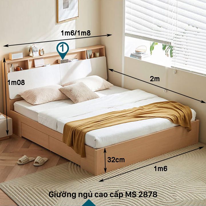 Kích thước giường ngủ hiện đại cao cấp