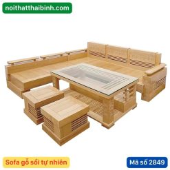 Sofa góc gỗ sồi tự nhiên