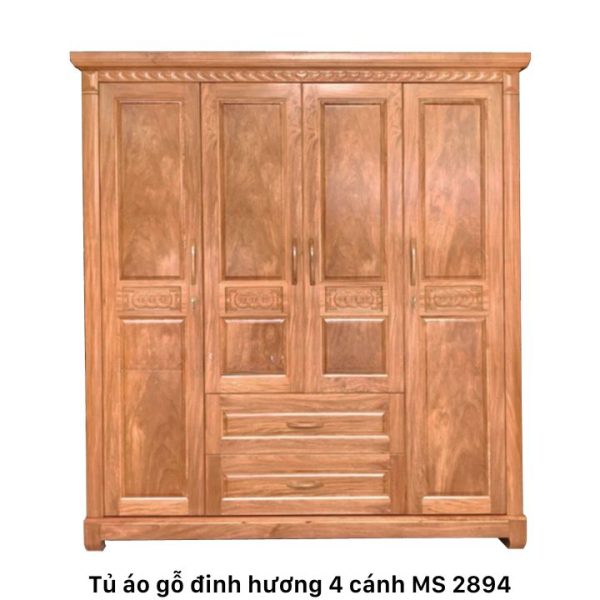 tủ áo gỗ đinh hương 4 cánh