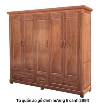 Tủ quần áo gỗ đinh hương 5 cánh