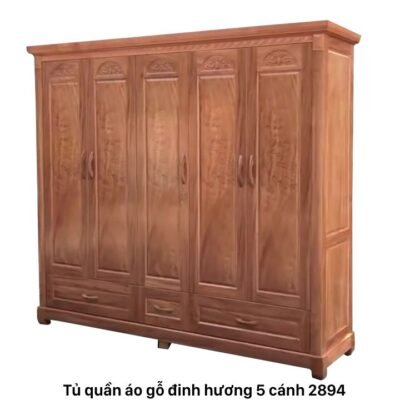 Tủ quần áo gỗ đinh hương 5 cánh