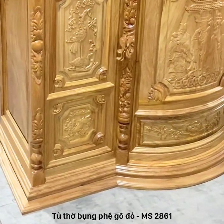 Tủ thờ gỗ gõ đỏ 100% bụng phệ