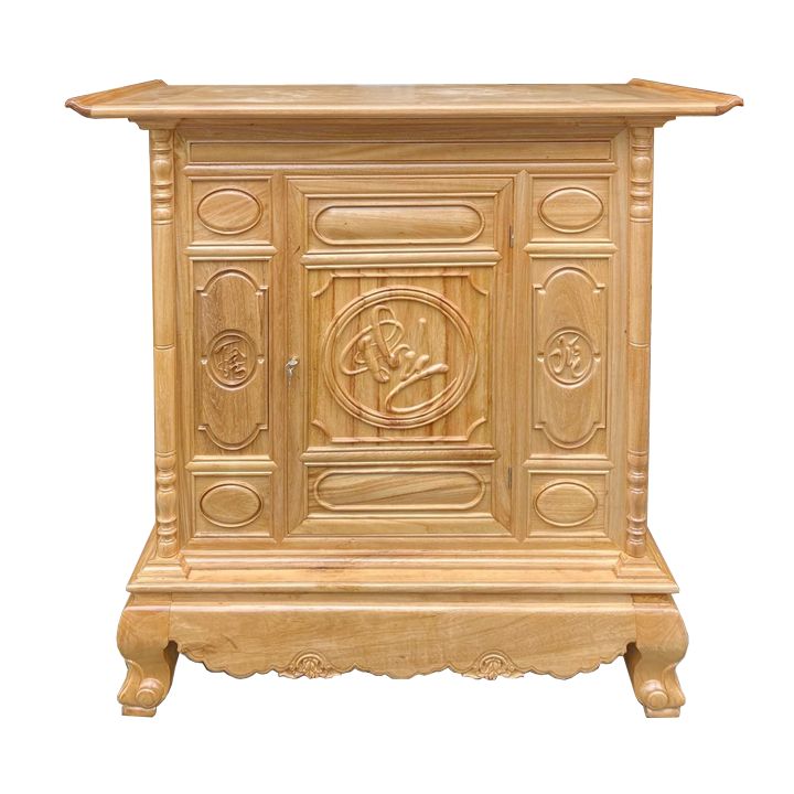 Tủ Thờ Gỗ Gõ Đỏ Chạm Chữ MS 2884