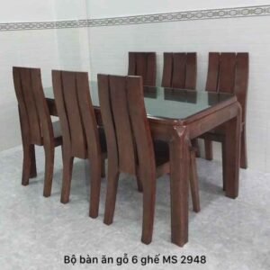 Bộ bàn ăn gỗ cao cấp 6 ghế MS 2948
