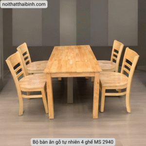 Bộ bàn ăn gỗ tự nhiên 4 ghế