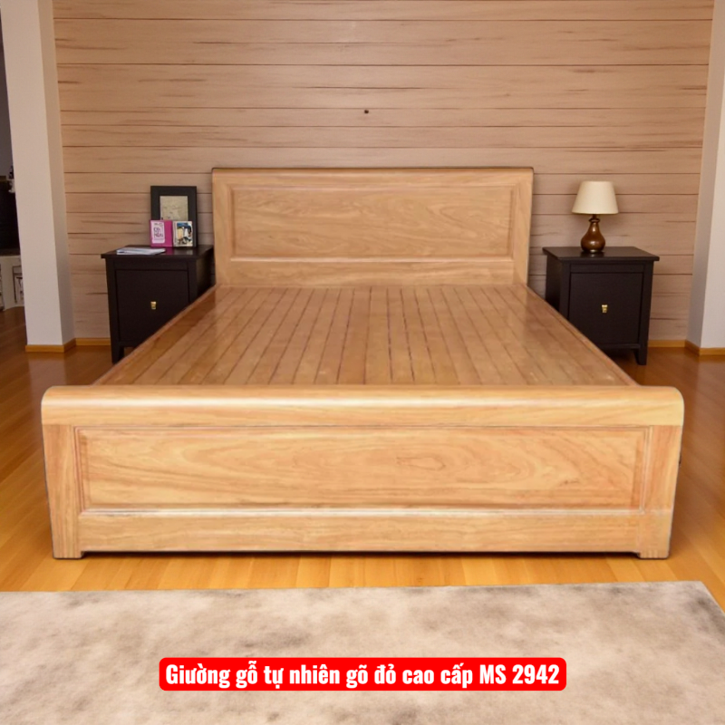 Giường Ngủ Gỗ Tự Nhiên Vân Gõ Dát Phản MS 2942 9 Giường Ngủ Gỗ Tự Nhiên Vân Gõ Dát Phản
