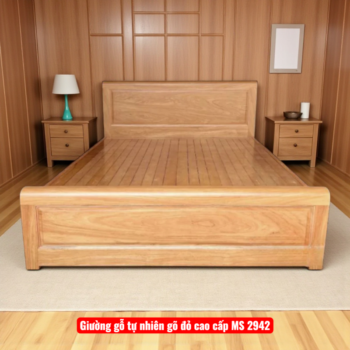 Giường Ngủ Gỗ Tự Nhiên Vân Gõ Dát Phản