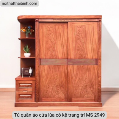 Tủ quần áo cửa lùa có kệ trang trí MS 2949 Tủ quần áo cửa lùa có kệ trang trí MS 2949