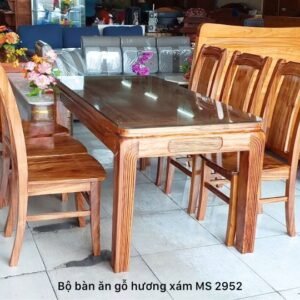 Bàn ăn 6 ghế gỗ hương xám MS 2952 Bàn ăn 6 ghế gỗ hương xám MS 2952
