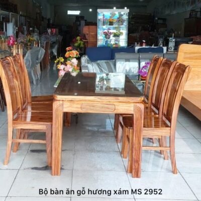Bàn ăn 6 ghế gỗ hương xám MS 2952 Bàn ăn 6 ghế gỗ hương xám MS 2952