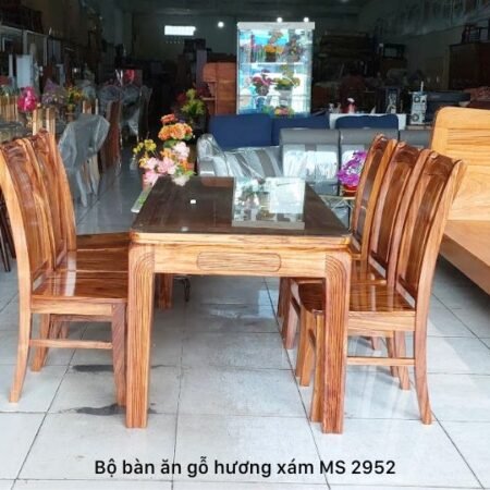 Bàn ăn 6 ghế gỗ hương xám MS 2952