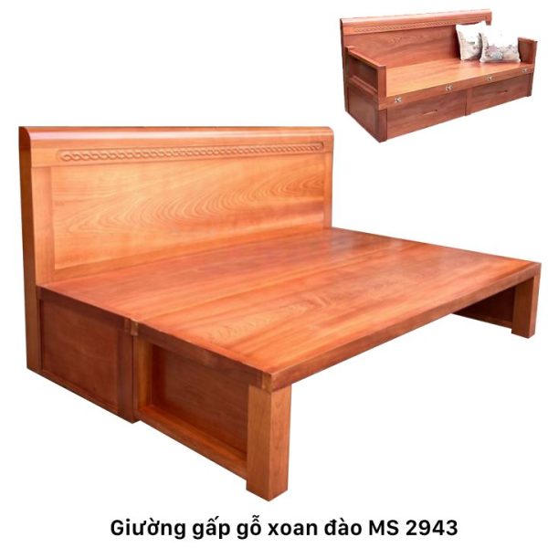 Giường gấp gỗ xoan đào