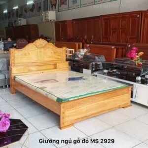 Giường gỗ gõ đỏ cao cấp MS 2929 Giường gỗ gõ đỏ cao cấp MS 2929