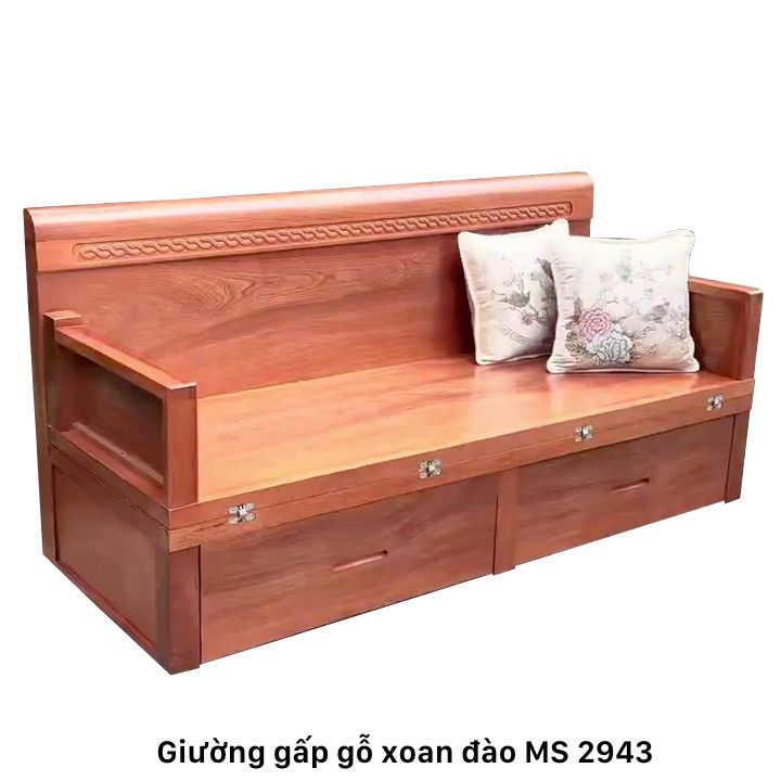 Giường gấp gỗ xoan đào cao cấp