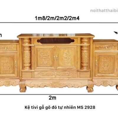 Kệ tivi gỗ gõ đỏ cao cấp MS 2928 Kệ tivi gỗ gõ đỏ cao cấp MS 2928